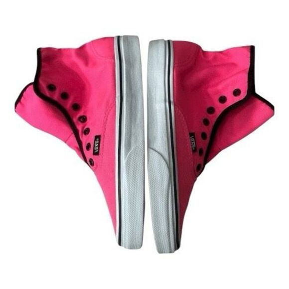 VANS Unisex Hot Neon Pink Black Hi-Top Sneakers Size Women 6.5 Men 5 Skate Shoes - Picture 6 of 13
